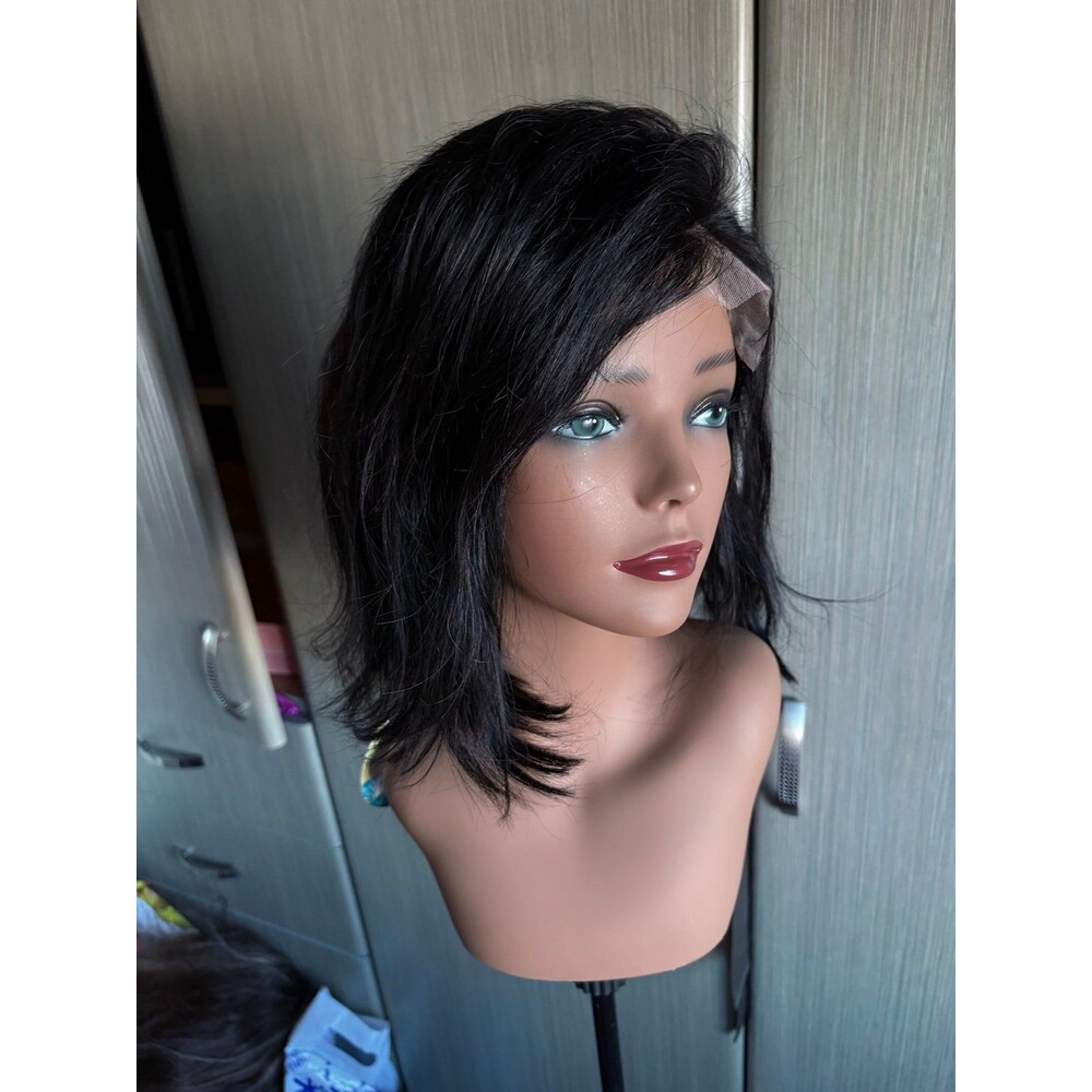 100% Virgin unprocessed Brazilian human hair wig lace front pre-bleached New